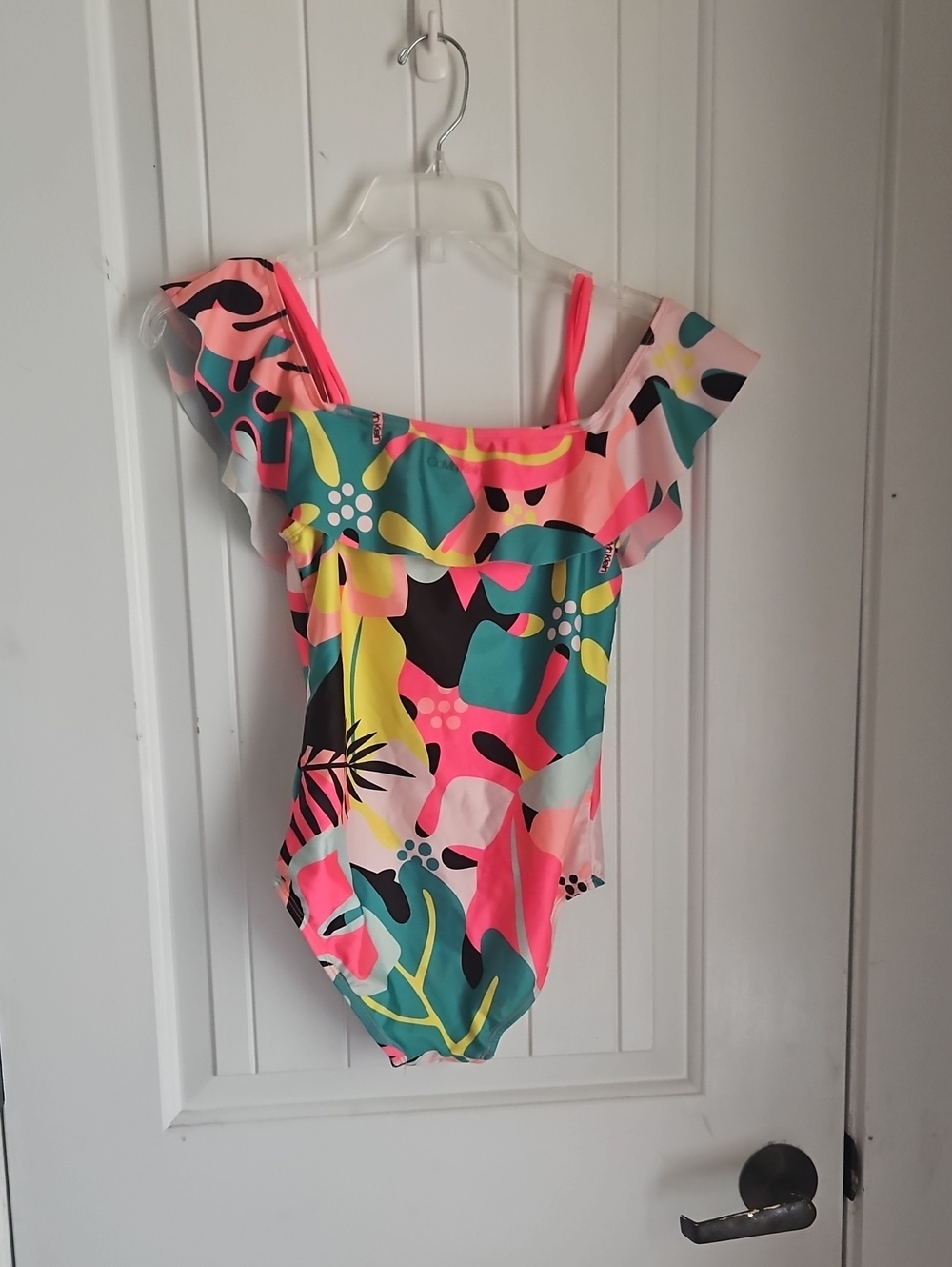 Calvin Klein Multicolor Tropical Print Swimwear - Pink, Teal, Yellow